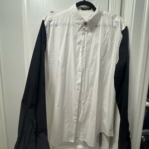 Two-Tone Black and White Men's Shirt